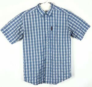 Mens Small Gingham Shirt Tommy Hilfiger Blue Plaid
